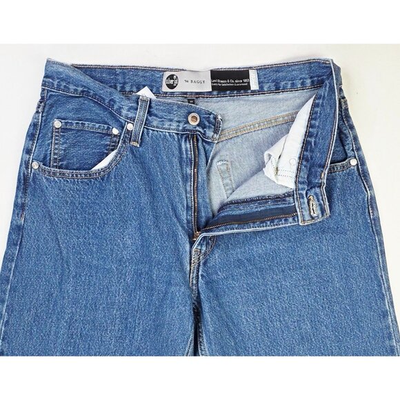 Levis Size 31X30 Mens Silver Tab '94 Baggy Blue Cotton Denim 5 Pocket Logo Jeans - Picture 12 of 13